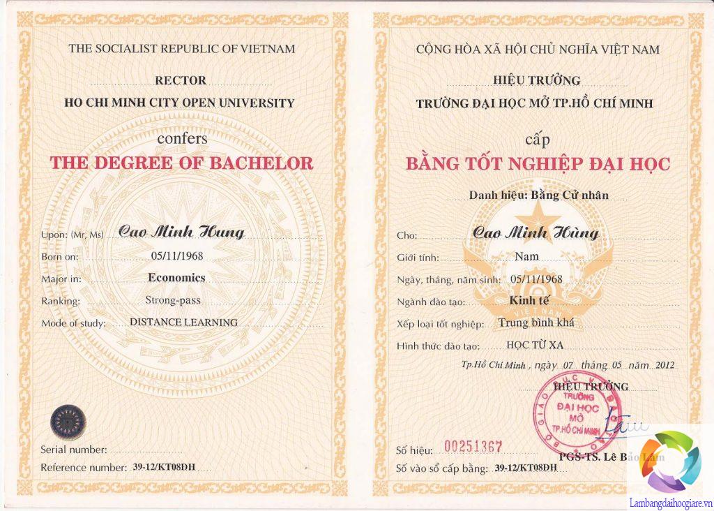 làm bằng đại học tài nguyên và môi trường
