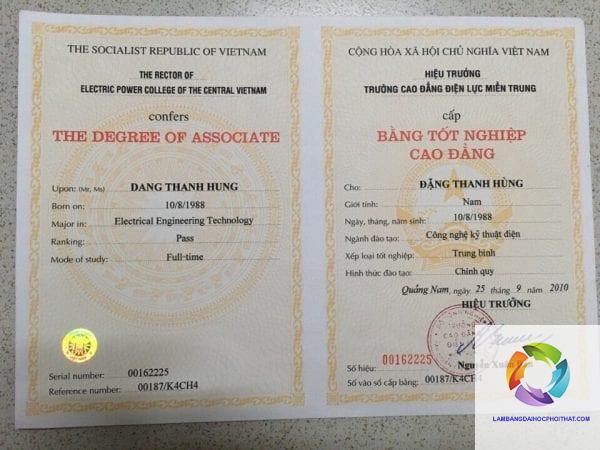 bằng cao đẳng điện tử
