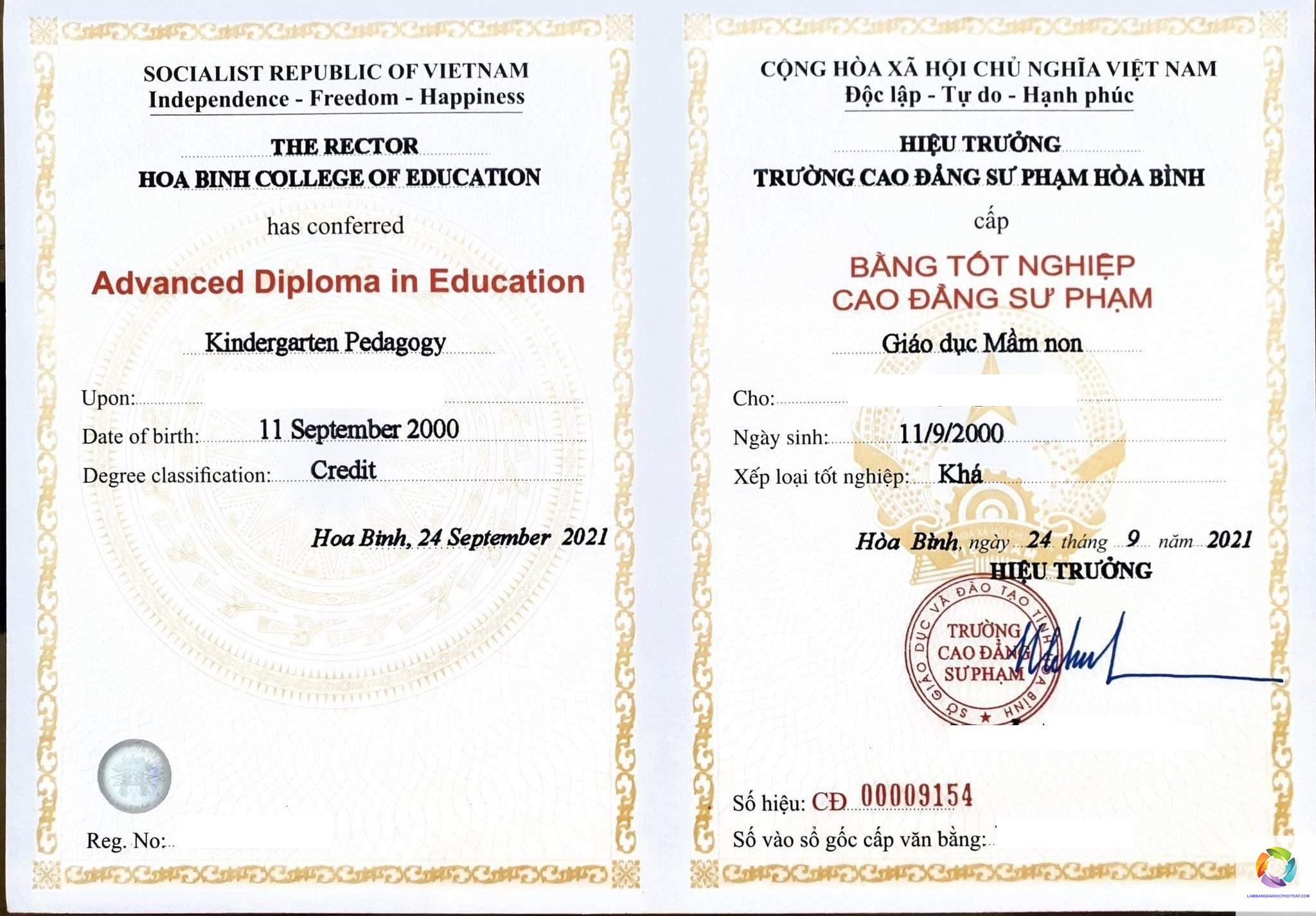 bằng cao đẳng sư phạm mầm non - Hình 1