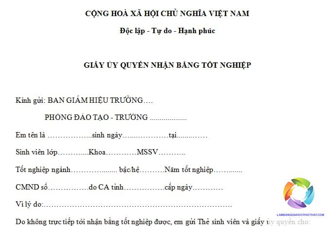 ủy quyền nhận bằng đại học - Hình 1